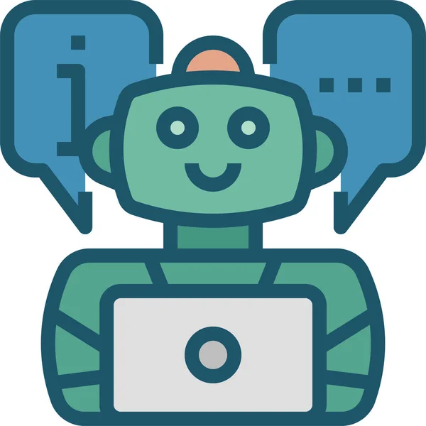 Chatbot Asistente Bot Icono — Vector de stock
