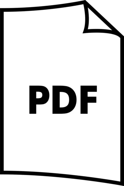 Extention Format Pdf Ikon Konturstil — Stock vektor