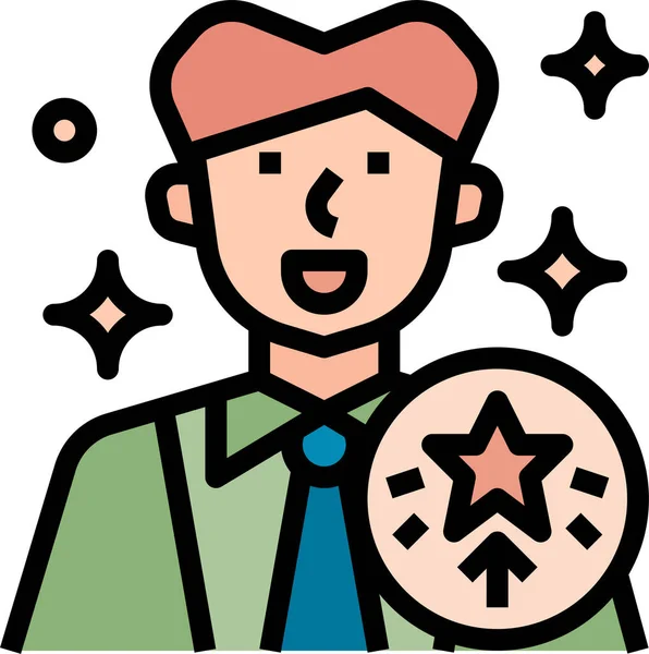 Businessman Achievement Promotion Icon —  Vetores de Stock