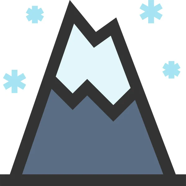 Icono Montaña Monte Paisaje Estilo Contorno Lleno — Vector de stock