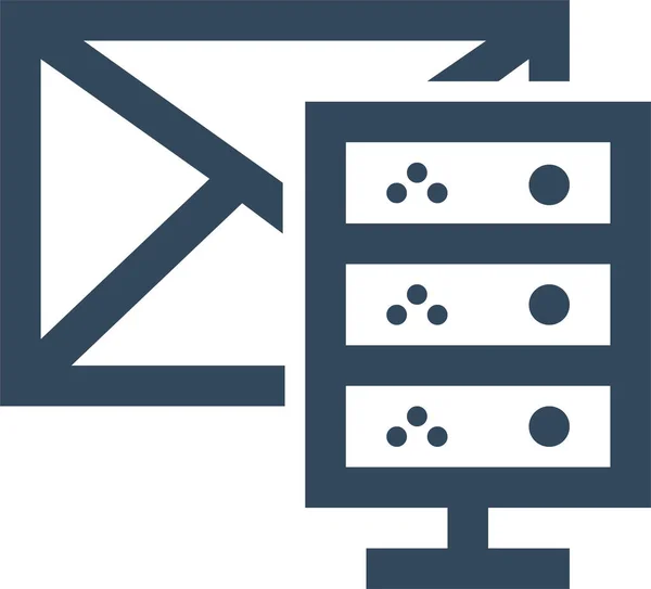 Mail Datenbank Mail Server Symbol Umrissstil — Stockvektor