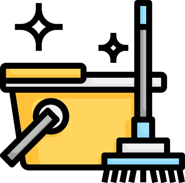 Hygiene Icon Für Mopp Routinen Stil Gefüllter Umrisse — Stockvektor