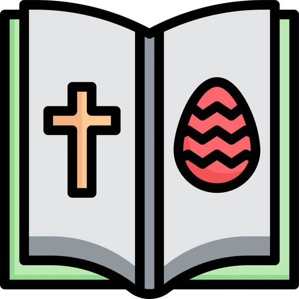 Icône Religion Livre Bible Dans Modèle Rempli Contour — Image vectorielle