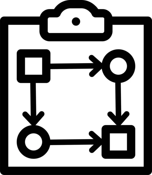 Icono Estrategia Plan Negocio Estilo Esquema — Archivo Imágenes Vectoriales