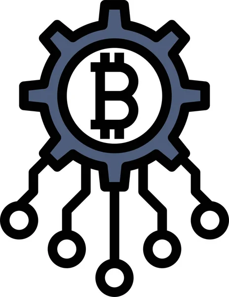 Ícone Gerenciamento Inovação Bitcoin Estilo Esboço Preenchido —  Vetores de Stock