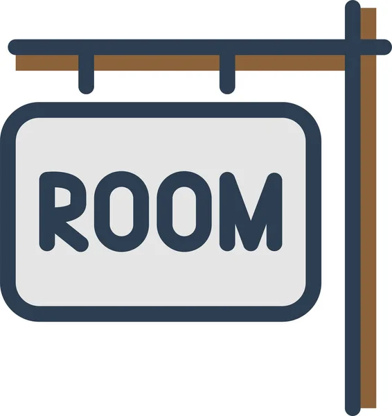 Verfügbarkeit Bed Breakfast Zimmer Symbol Ausgefülltem Outline Stil — Stockvektor