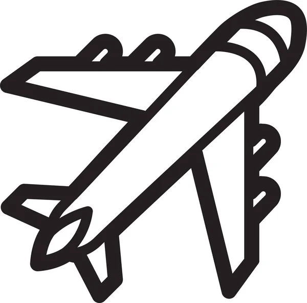 Avión Avión Vuelo Icono Estilo Sólido — Vector de stock