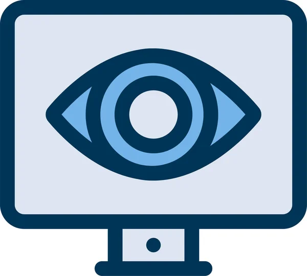 Піктограма Моніторингу Очей Заповненому Стилі — стоковий вектор