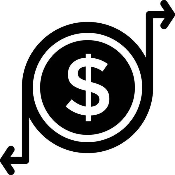 Moneda Efectivo Icono Moneda Estilo Sólido — Vector de stock