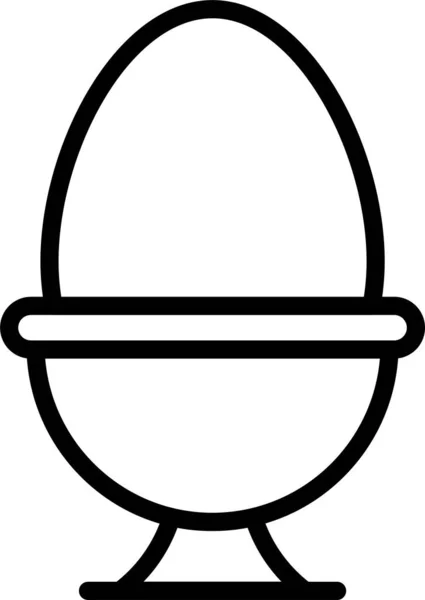 Uovo Icona Proteica Bollita Stile Contorno — Vettoriale Stock