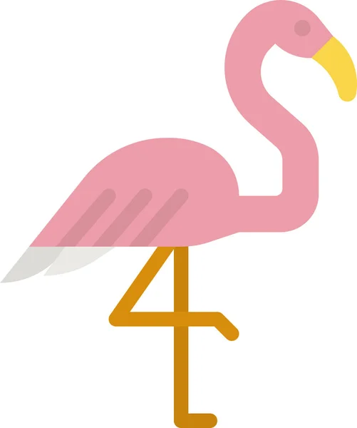 Flamingo Vogel Dier Pictogram Zomer Categorie — Stockvector