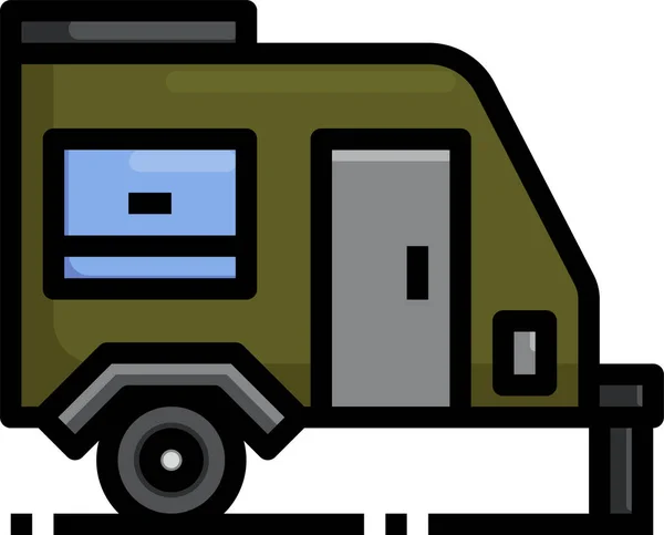 Camping Car Caraven Icon — Stock Vector