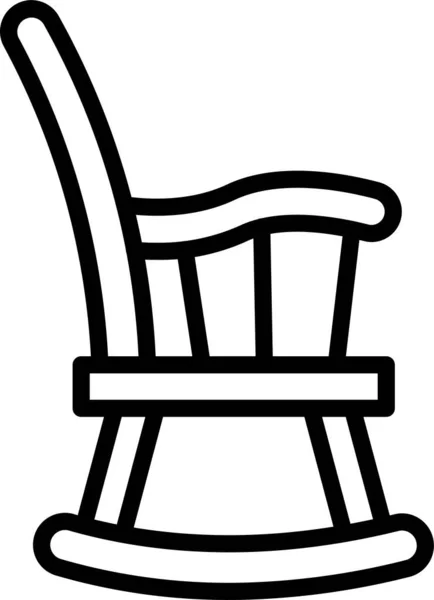 Icône Balançoire Chaise Berçante Dans Style Contour — Image vectorielle