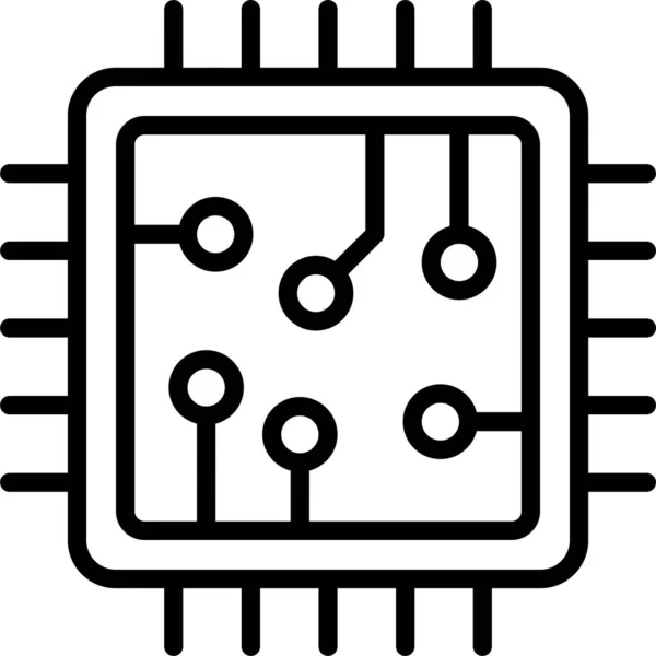Chip Micro Procesador Icono — Vector de stock