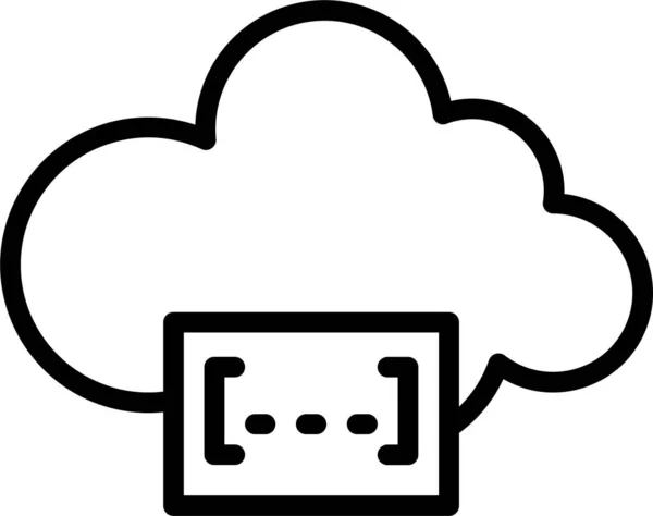 Cloud Database Datacenter Icon Outline Style — Stock Vector