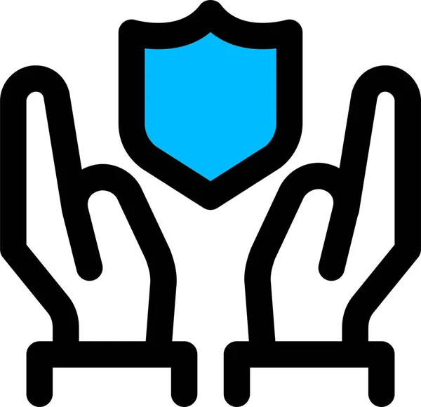 Ikona Bezpečnostního Štítu Pojištění Vyplněném Stylu — Stockový vektor