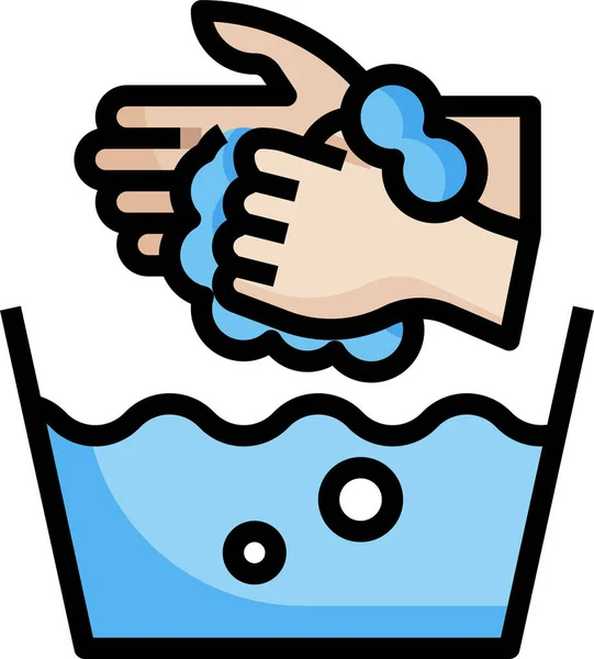 Hand Wash Cleaning Icon Filled Outline Style — Stock Vector