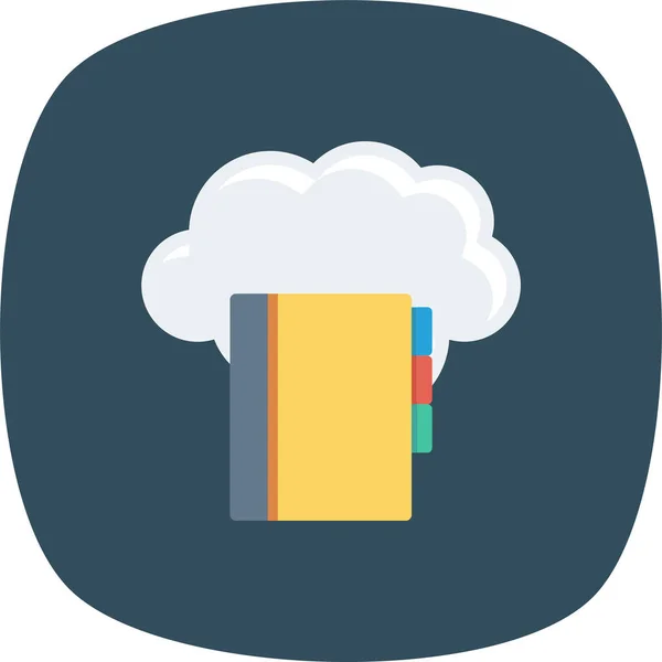 Adresboek Cloud Icoon Badge Stijl — Stockvector