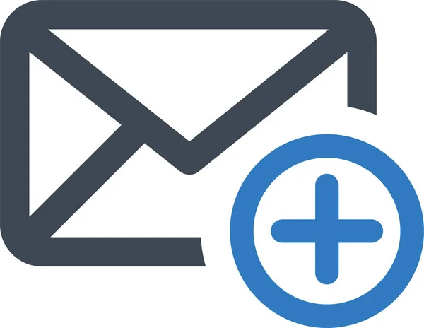 Add Email Ikon Körvonalazott Stílusban — Stock Vector