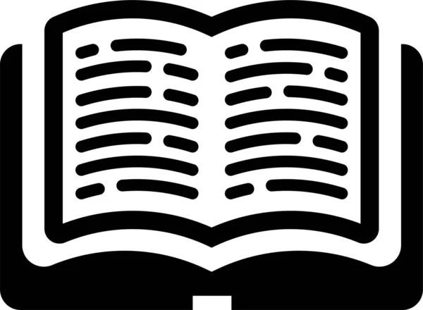Biblioteca Educación Icono Libro Abierto Estilo Sólido — Vector de stock