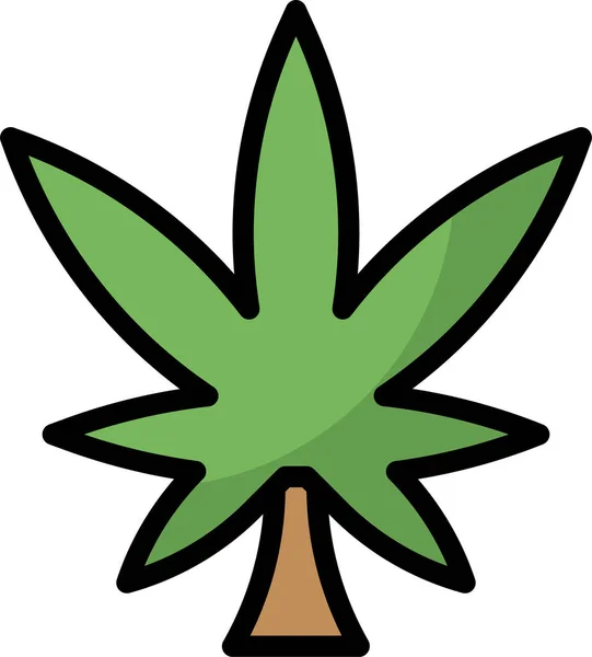 Botanisches Cannabis Drogensymbol Abgefüllter Form — Stockvektor