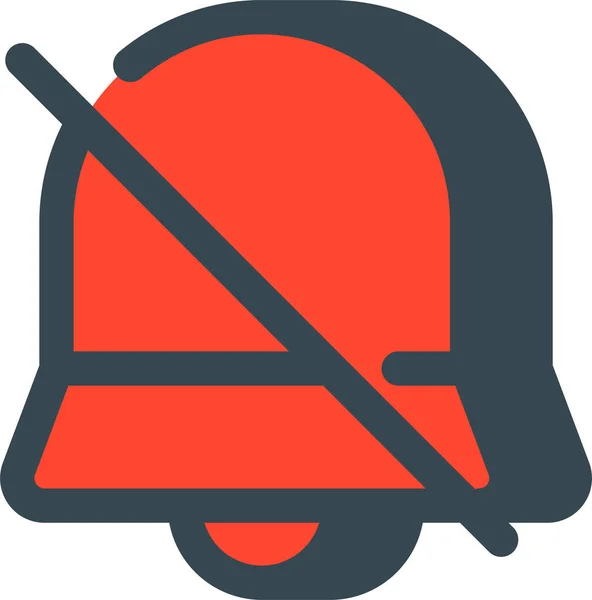 Alarma Campana Mute Icono Estilo Contorno Lleno — Vector de stock