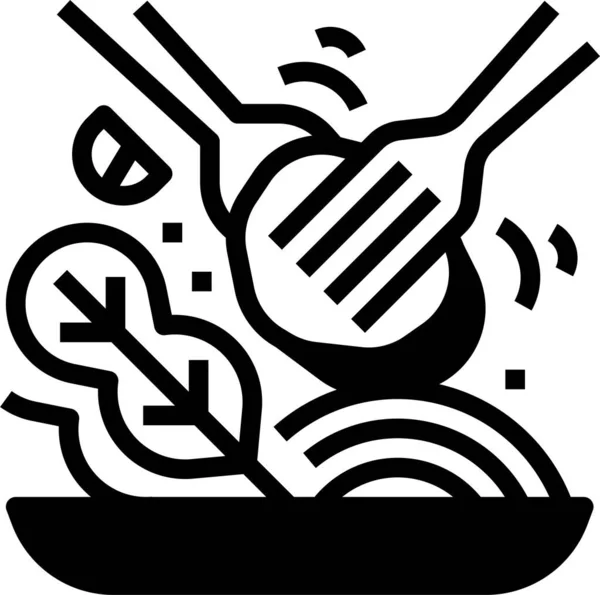 Φαγητό Γεύμα Μακαρόνια Εικονίδιο — Διανυσματικό Αρχείο