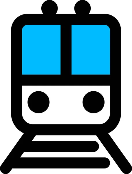 Icône Métro Métro Train Dans Style Contour Rempli — Image vectorielle