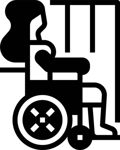 Ikona Niepełnosprawnego Wózka Inwalidzkiego — Wektor stockowy