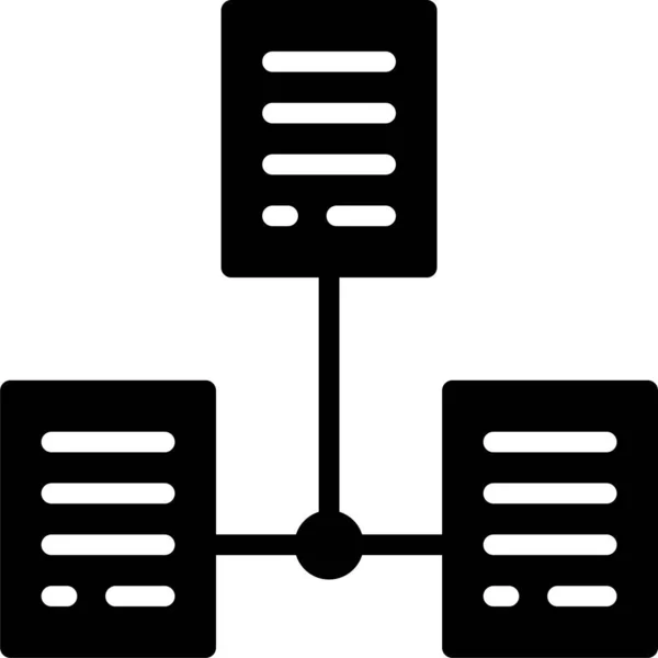 Verbinding Database Netwerk Icoon Solide Stijl — Stockvector