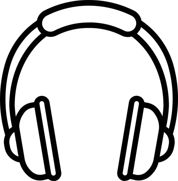 アウトラインスタイルのヘッドフォンオーディオデジタルアイコン — ストックベクタ