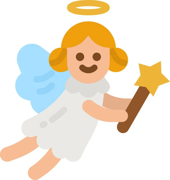 クリスマスカテゴリーの天使キリスト教のアイコン — ストックベクタ