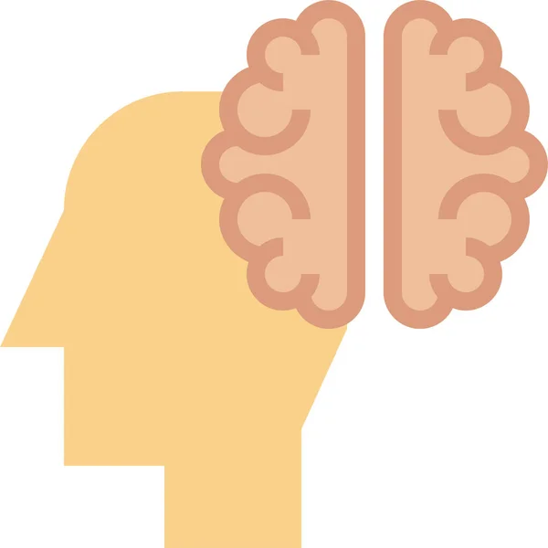 Art Body Brain Icon Flat Style — Stock Vector