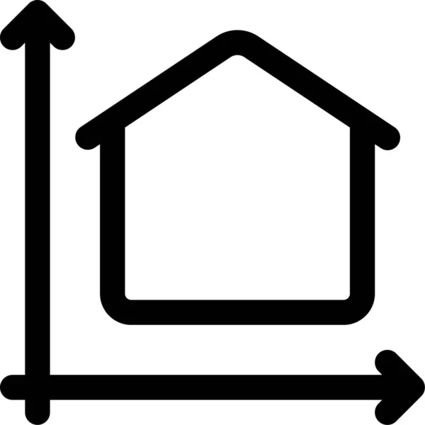 Área Inmueble Icono Inmobiliario — Vector de stock