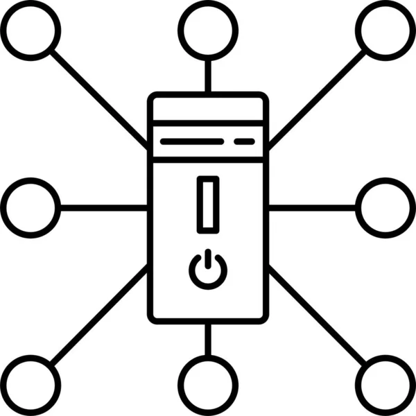 コンピュータ接続ネットワークアイコン — ストックベクタ