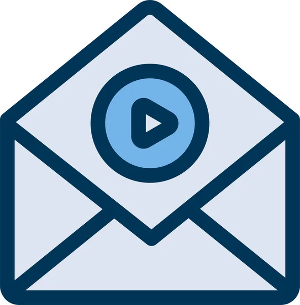 Ikona Mailového Marketingu Stylu Vyplněného Osnovy — Stockový vektor