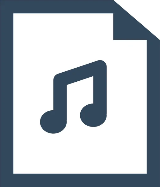 Fichier Musique Icône Musique Dans Style Contour — Image vectorielle