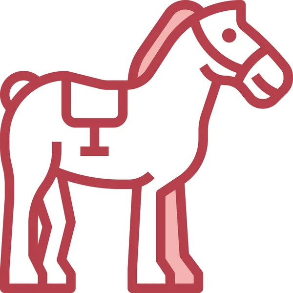 Ícone Reino Cavalo Animal Estilo Esboço Preenchido — Vetor de Stock