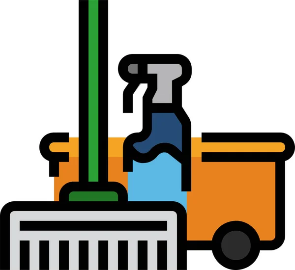 Ícone Limpeza Limpa Banheiro Estilo Esboço Preenchido — Vetor de Stock