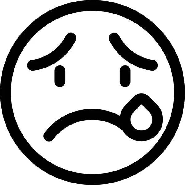 Piangere Emoticon Emoji Icona — Vettoriale Stock