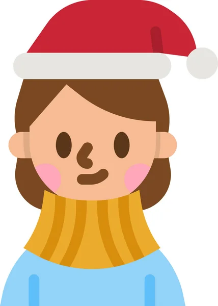 Teen Woman Christmas Icon Christmas Kategorie — Stockvektor