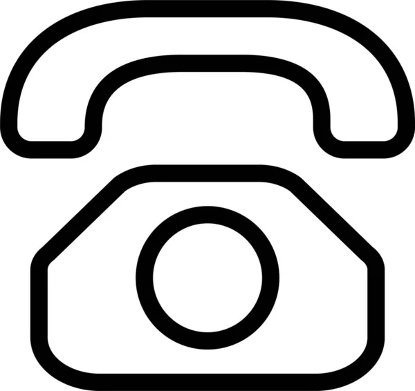 Comunicación Fax Icono Línea Fija Estilo Esquema — Vector de stock