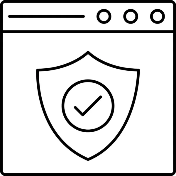 Güvenlik Web Kalkanı Simgesi — Stok Vektör