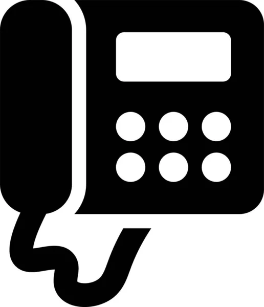 Telefoon Oproep Communicatie Icoon Vaste Stijl — Stockvector