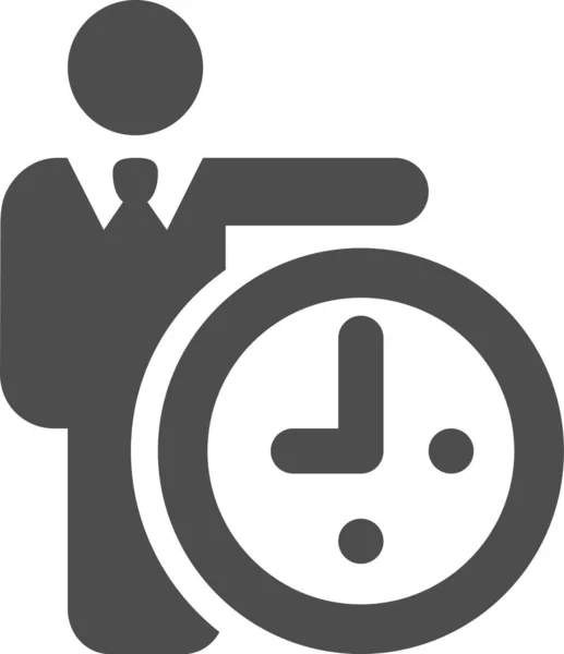 Business Clock Deadline Icon Solid Style — Stock Vector