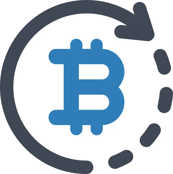 Ícone Recarga Reembolso Bitcoin Estilo Sólido — Vetor de Stock