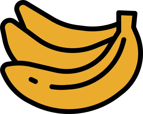 Banane Vegane Lebensmittel Ikone — Stockvektor