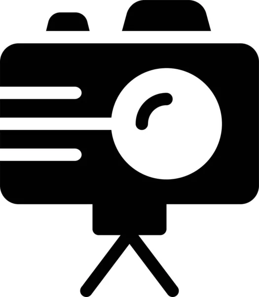 Цифровая Иконка Dslr Камеры Твердом Стиле — стоковый вектор