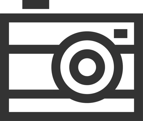 Fényképezőgép Dokumentációs Fotó Ikon Körvonalazott Stílusban — Stock Vector