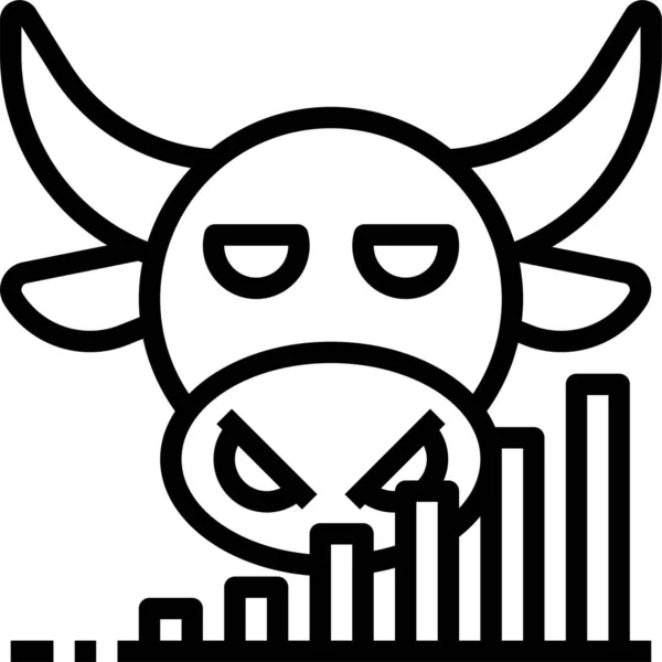 Ícone Negócios Mercado Touro — Vetor de Stock
